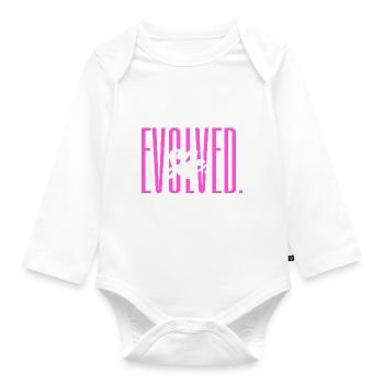 She Evolved Feminist - Baby Bio-Langarm-Body - Weiß - Vorne