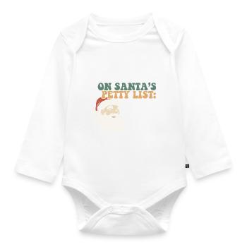 On Santa's Claus Petty List Group Christmas - Baby Bio-Langarm-Body - Weiß - Vorne