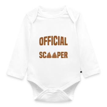 Official Pooper Scooper 60 - Baby Bio-Langarm-Body - Weiß - Vorne