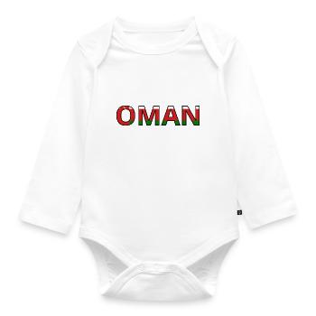 Flag of Oman - Organic Longsleeve Baby Bodysuit - white - Front