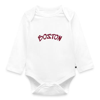 Boston - Massachusetts - USA - America - Organic Longsleeve Baby Bodysuit - white - Front