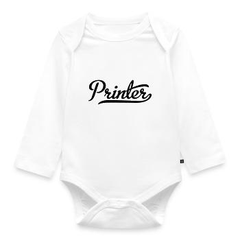 Printer - Organic Longsleeve Baby Bodysuit - white - Front