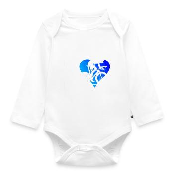 Vélo de route Cyclistes de route Vélo de route Femme Cyclisme sur route - Body Bébé bio manches longues - blanc - Devant