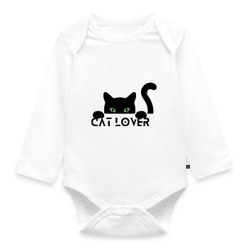 cat lover - Body Bébé bio manches longues - blanc - Devant