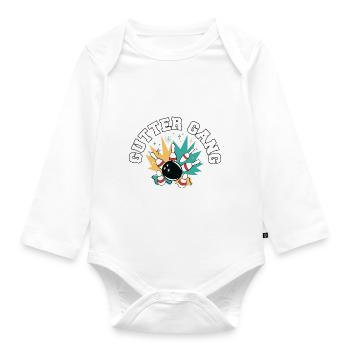Gutter Gang Funny Bowling Team Club Coach Bowler - Organic Longsleeve Baby Bodysuit - white - Front
