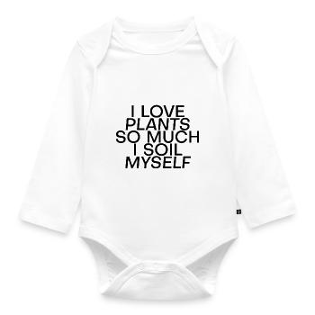 J’aime tellement les plantes que je me salis 2 - Body Bébé bio manches longues - blanc - Devant