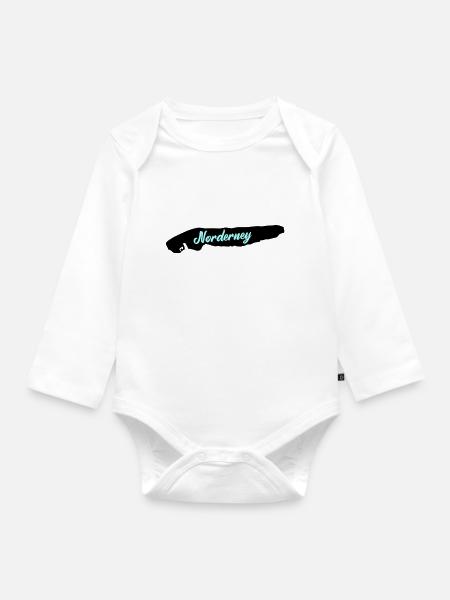 norderney insel - Baby Bio-Langarm-Body - Weiß