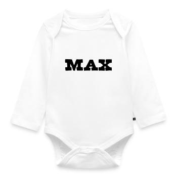 Max Vorname Geschenk - Baby Bio-Langarm-Body - Weiß - Vorne