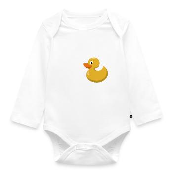 Rente Ente - Ruhestand - Pension - Baby Bio-Langarm-Body - Weiß - Vorne