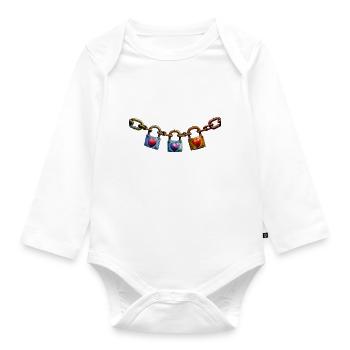 Liebesschlösser mit Herzen Design 2 - Baby Bio-Langarm-Body - Weiß - Vorne