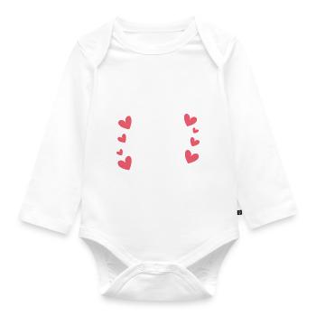 50 Dad 50 Mommy Baby Gift Cool - Organic Longsleeve Baby Bodysuit - white - Front