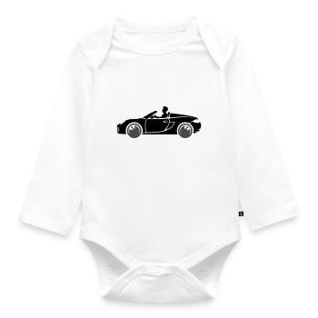 Auto Sportwagen Cabrio - Baby Bio-Langarm-Body - Weiß - Vorne