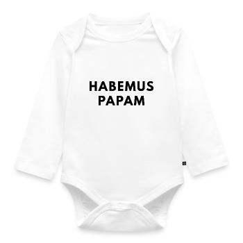 Habemus Papam - Wir haben einen Papst - Baby Bio-Langarm-Body - Weiß - Vorne