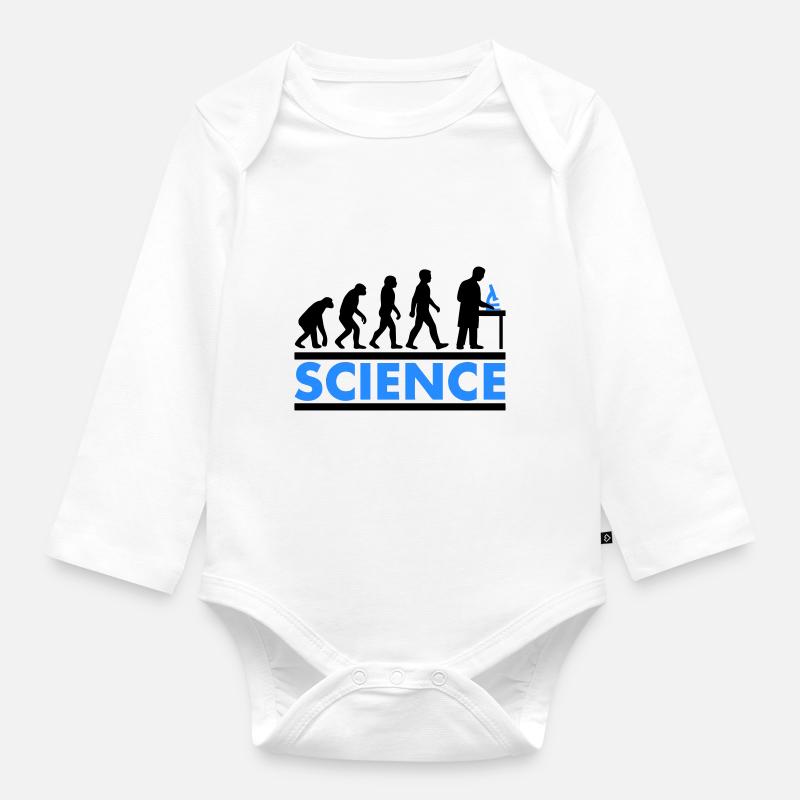 Science Evolution - Body Bébé bio manches longues - blanc