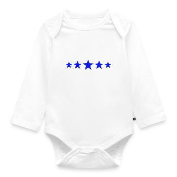 5 Sterne nebeneinander - Baby Bio-Langarm-Body - Weiß - Vorne