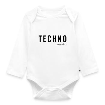 TECHNO ...what else - Baby Bio-Langarm-Body - Weiß - Vorne