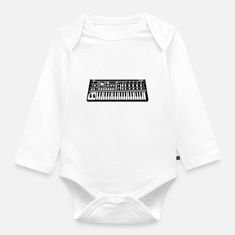 Synthesizer - Baby Bio-Langarm-Body - Weiß