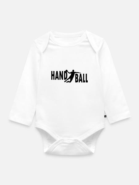 Handball spieler - Baby Bio-Langarm-Body - Weiß