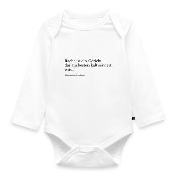Rache ist ein Gericht, das am besten kalt servier - Baby Bio-Langarm-Body - Weiß - Vorne