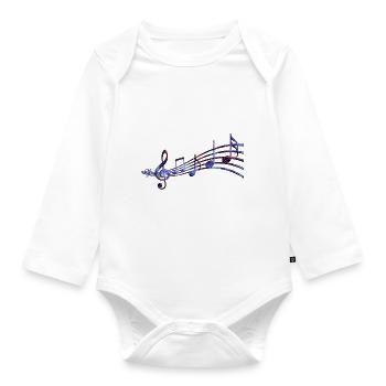 Starry musical reach - Organic Longsleeve Baby Bodysuit - white - Front