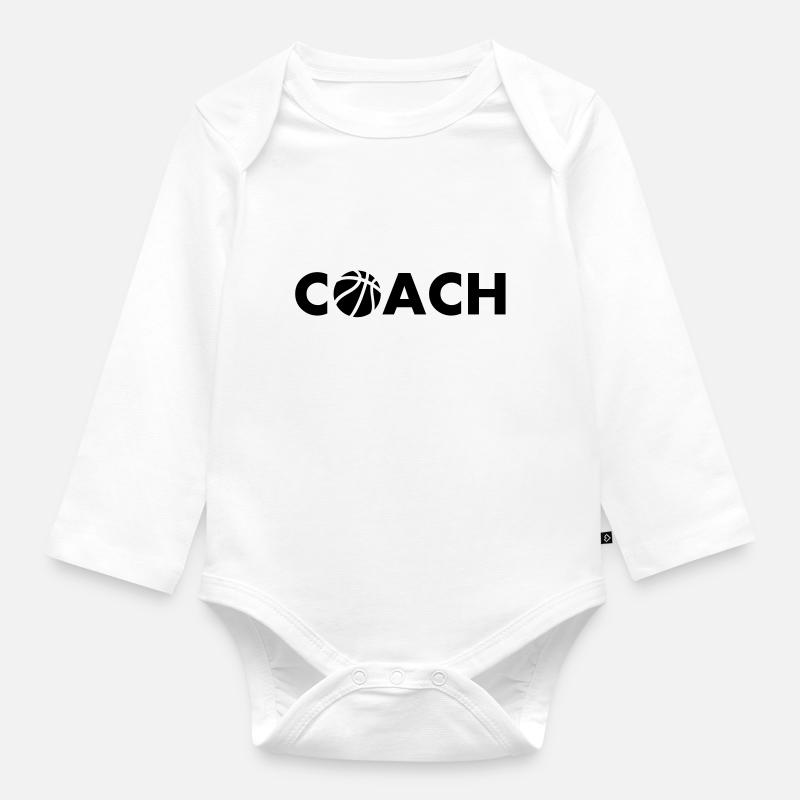 basketball coach - Body Bébé bio manches longues - blanc