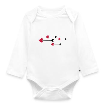 arrow heart love amor 802 - Baby Bio-Langarm-Body - Weiß - Vorne