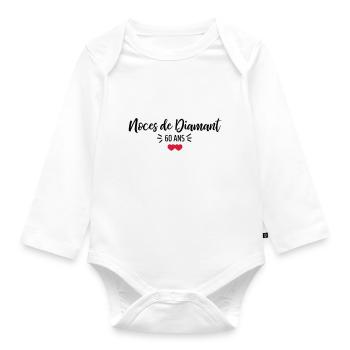 noces de Diamant - Body Bébé bio manches longues - blanc - Devant