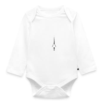 Cadeau d'instrument à corde double basse Heartbeat - Body Bébé bio manches longues - blanc - Devant