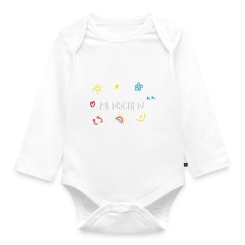 Hass auf die Menschen - Baby Bio-Langarm-Body - Weiß - Vorne