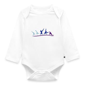animation capoeira group - Organic Longsleeve Baby Bodysuit - white - Front