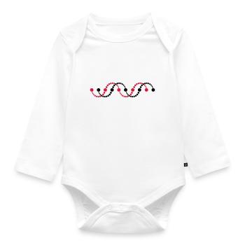 DNA Helix Spirale Kornkreis Schlange Frequenz DNS - Baby Bio-Langarm-Body - Weiß - Vorne