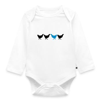 Be Different Huhn - Baby Bio-Langarm-Body - Weiß - Vorne