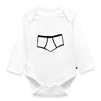 slip calecon man 1 - Organic Longsleeve Baby Bodysuit - white - Front