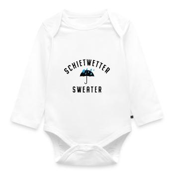 Schietwetter Sweater Kuscheln Warm Winter Herbst - Baby Bio-Langarm-Body - Weiß - Vorne