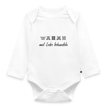 Mit Liebe behandeln - Baby Bio-Langarm-Body - Weiß - Vorne