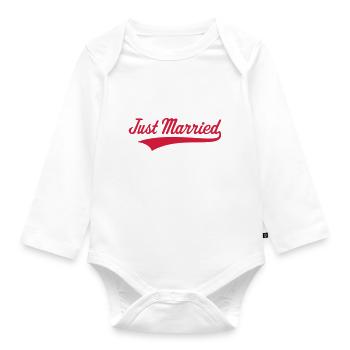 Just Married (Marriage / Wedding) - Organic Longsleeve Baby Bodysuit - white - Front