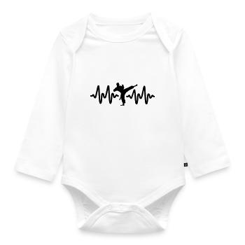 karate - Organic Longsleeve Baby Bodysuit - white - Front