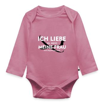 funny saying glider pilot glider pilot - Organic Longsleeve Baby Bodysuit - mauve - Front