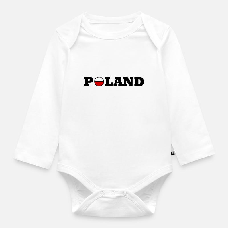 Pologne / Pologne - Body Bébé bio manches longues - blanc