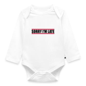 Design Sorry In - Organic Longsleeve Baby Bodysuit - white - Front
