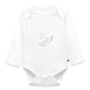 Taubensymbol des Friedens - Baby Bio-Langarm-Body - Weiß - Vorne