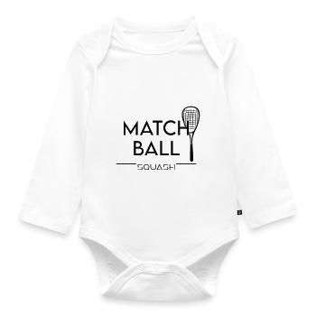 Squash: Match Ball - Baby Bio-Langarm-Body - Weiß - Vorne