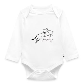 Springreiten aus Leidenschaft - Baby Bio-Langarm-Body - Weiß - Vorne