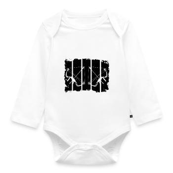 Archery Composite Bow Retro Stripes - Organic Longsleeve Baby Bodysuit - white - Front
