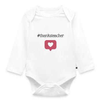 Danke Lehrer - Baby Bio-Langarm-Body - Weiß - Vorne