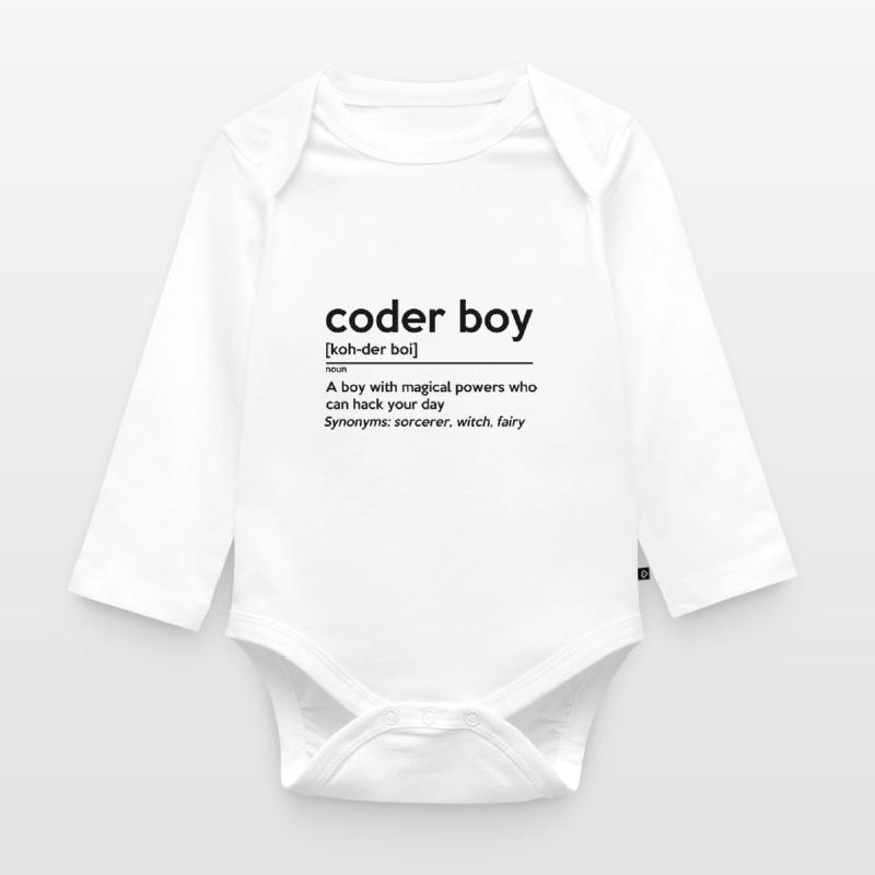 Coding Boy Definition Noun Software Developer Prog Baby Bio-Langarm-Body