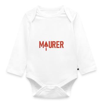 Aus dem Weg Maurer im Einsatz - Baby Bio-Langarm-Body - Weiß - Vorne