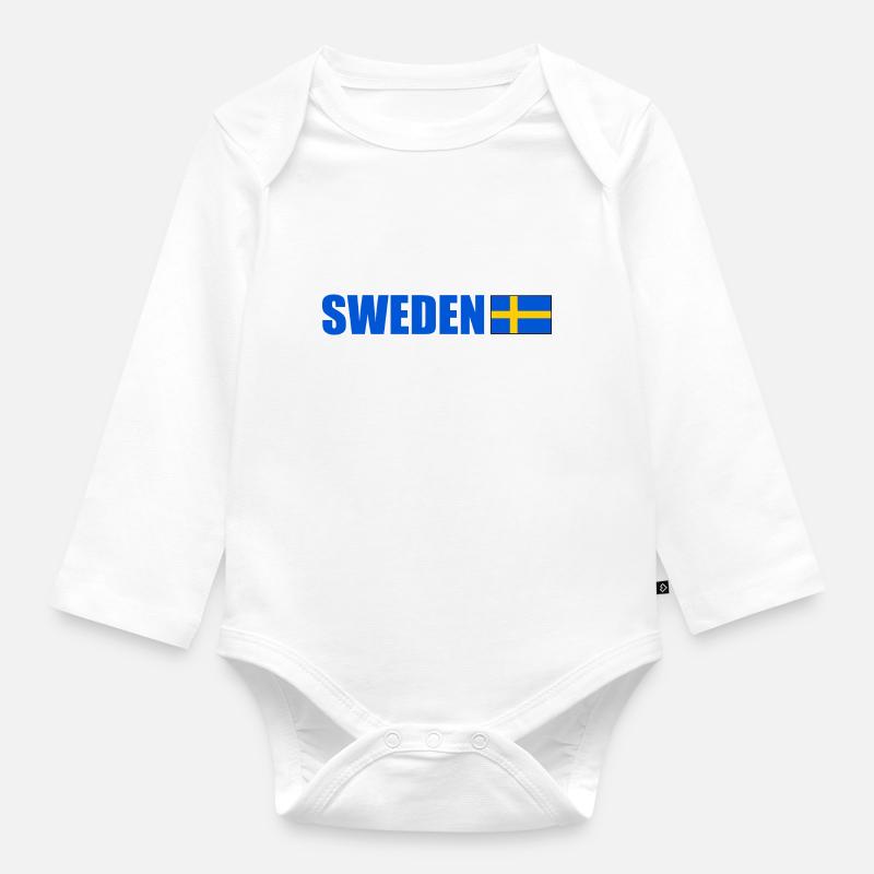 Sweden - Body Bébé bio manches longues - blanc