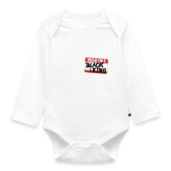 Black King - Organic Longsleeve Baby Bodysuit - white - Front