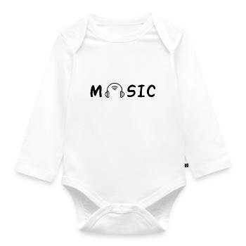 Music - Baby Bio-Langarm-Body - Weiß - Vorne